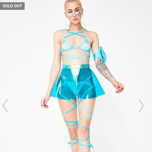 Dolls Kill J Valentine Visualize Vinyl MiniSkirt M